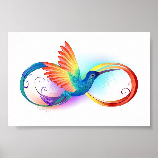 Regenboogkolibrie met oneindigheidssymbool poster (Voorkant)