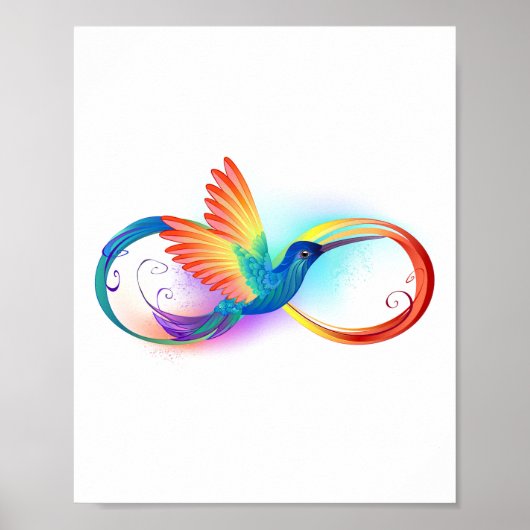 Regenboogkolibrie met oneindigheidssymbool poster (Voorkant)
