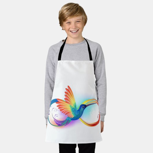 Regenboogkolibrie met oneindigheidssymbool schort (Gedragen)