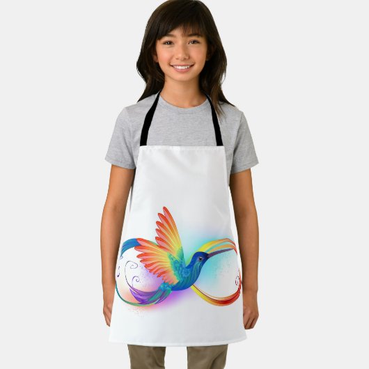 Regenboogkolibrie met oneindigheidssymbool schort (Insitu)