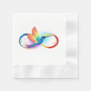 Regenboogkolibrie met oneindigheidssymbool servet