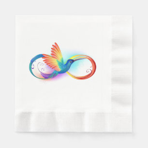 Regenboogkolibrie met oneindigheidssymbool servet