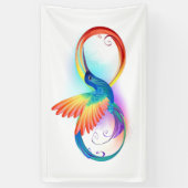 Regenboogkolibrie met oneindigheidssymbool spandoek (Verticaal)