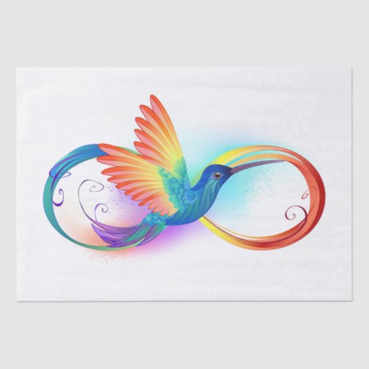 Regenboogkolibrie met oneindigheidssymbool tissuepapier (Voorkant)