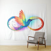 Regenboogkolibrie met oneindigheidssymbool wandkleed (In Situ (horizontaal))