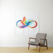 Regenboogkolibrie met oneindigheidssymbool wandkleed (In Situ (horizontaal))