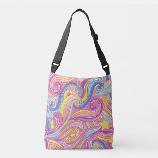 Regenboogkomeet: magische dromerige hemel. crossbody tas (Voorkant)
