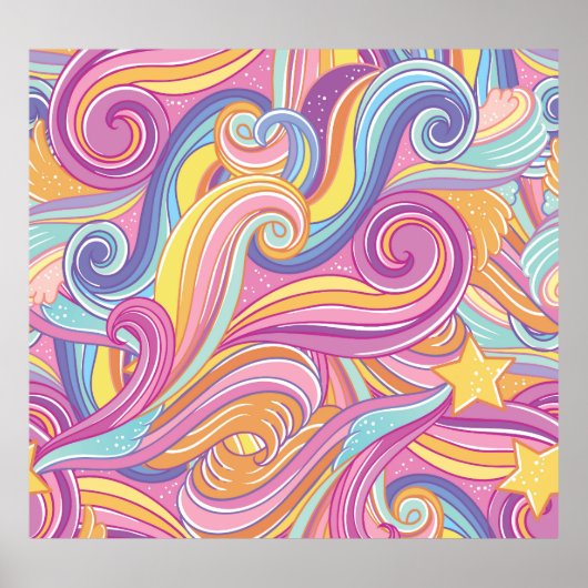 Regenboogkomeet: magische dromerige hemel. poster (Voorkant)