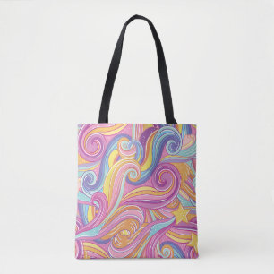 Regenboogkomeet: magische dromerige hemel. tote bag