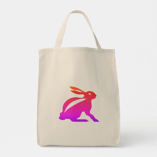 Regenboogkonijn logo tote bag (Achterkant)