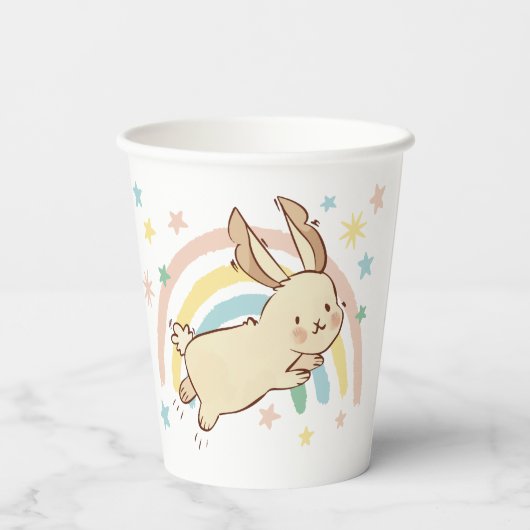 Regenboogkonijn Papieren Bekers (Achterkant)