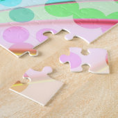 Regenboogkonijnen en bubbels legpuzzel (Zijkant)