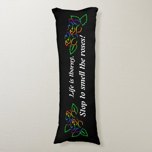 Regenboogkopleiding Rozen Lichaamskussen (Voorkant Verticaal)