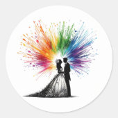 Regenboogkoppel Ronde Sticker (Voorkant)