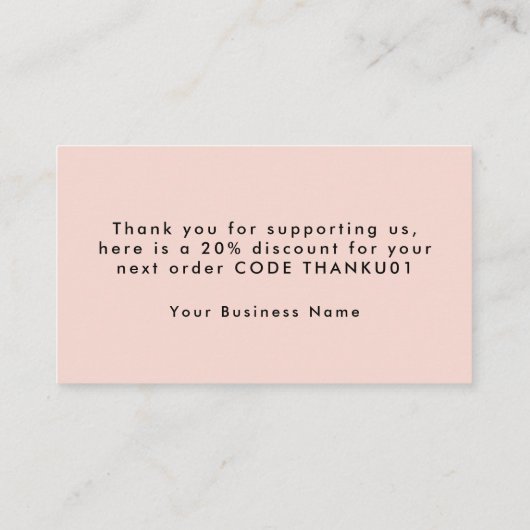 Regenboogkorting Hartelijk dank voor uw steun voor Visitekaartje (Achterkant)