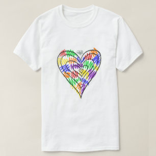 Regenboogkrabbels Heart T-Hemden T-shirt