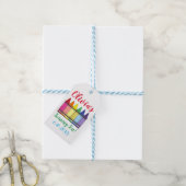 Regenboogkrayons Artistist Kunstenfeest van het ki Cadeaulabel (Met Touw)