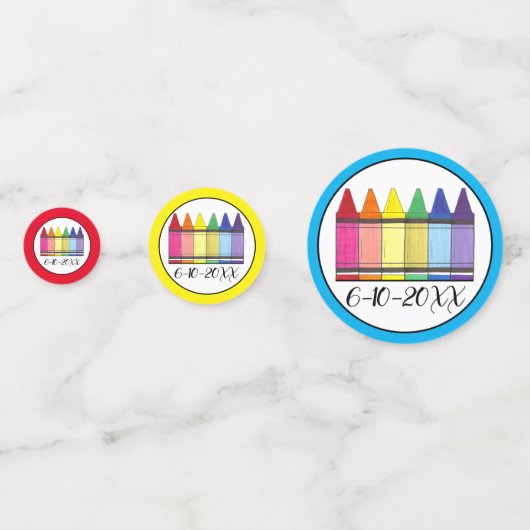 Regenboogkrayons Artistist Kunstenfeest van het ki Confetti (Voorkanten)