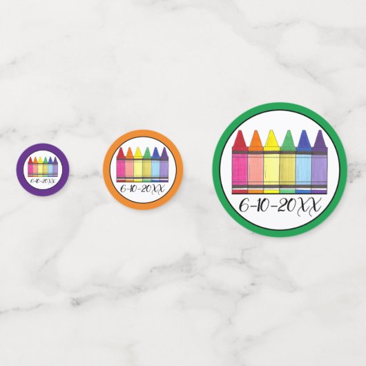 Regenboogkrayons Artistist Kunstenfeest van het ki Confetti (Achterkanten)