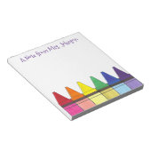 Regenboogkrayons een notitie van kunstleraar artie notitieblok (Schuin)