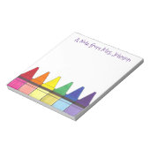 Regenboogkrayons een notitie van kunstleraar artie notitieblok (Linkerzijde)