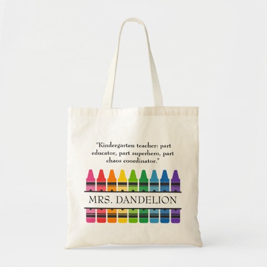 Regenboogkrayons Kindergarten Canvas tas van de Gi (Voorkant)