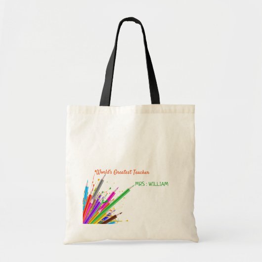 Regenboogkrayons Kindergarten Canvas tas van de Gi (Voorkant)