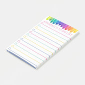 Regenboogkrayons om lijst te doen post-it® notes (Schuin)