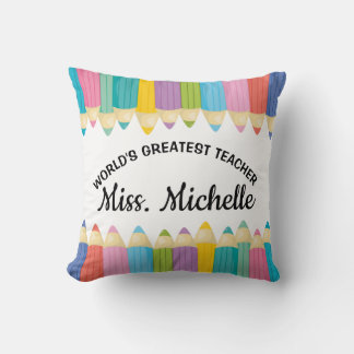 Regenboogkrayons werelden Grootste lerarenkussen Kussen