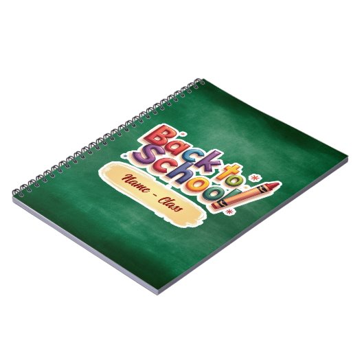 Regenboogkrijtje terug naar school ontwerp notitieboek (Linkerzijde)