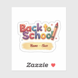 Regenboogkrijtje Terug naar School-ontwerp Sticker