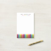 Regenboogkrijtjes | Kleuterleerkracht Post-it® Notes (Op bureau)