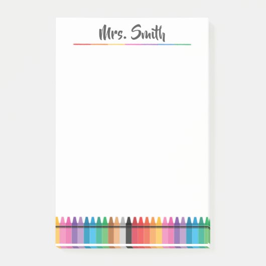 Regenboogkrijtjes Notitieblok voor kleuterleerkrac Post-it® Notes (Voorkant)