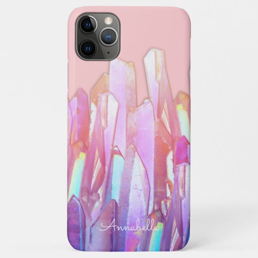 Regenboogkristallen op roze Case-Mate iPhone case (Achterkant)