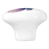 regenboogkristalvis keramische knop (Zijkant)