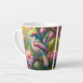 Regenboogkruin Jay Fantasie Vogel Latte Mok (Linkerhoek)