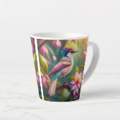 Regenboogkruin Jay Fantasie Vogel Latte Mok (Rechterhoek)