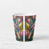 Regenboogkruin Jay Fantasie Vogel Latte Mok (Voorkant)