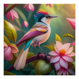 Regenboogkruin Jay Fantasie Vogel Perfect Poster