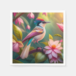 Regenboogkruin Jay Fantasie Vogel Servet