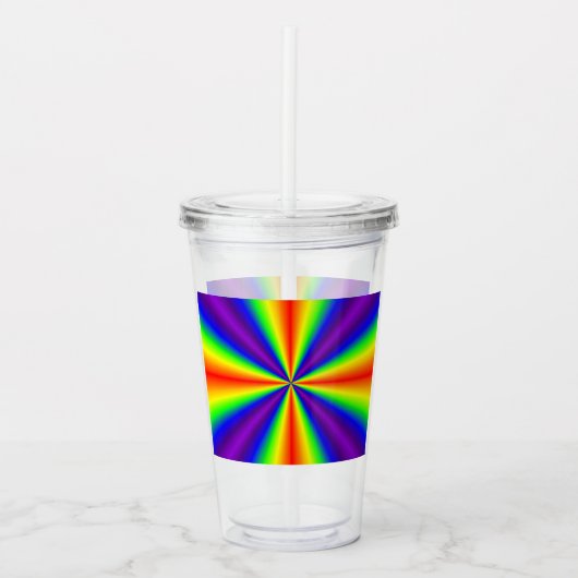Regenboogkruis Acryl Drinkbeker (Voorkant)