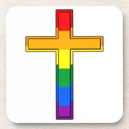 Regenboogkruis Drankjes Onderzetter (Voorkant)