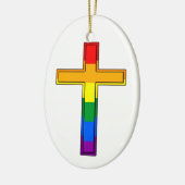 Regenboogkruis Keramisch Ornament (Links)