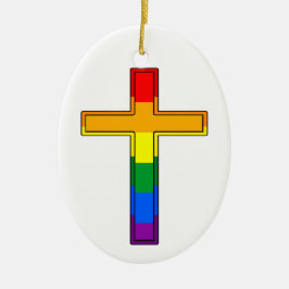 Regenboogkruis Keramisch Ornament