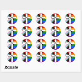 Regenboogkruis Progress Pride-vlag Ally Ronde Sticker (Vel)
