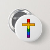 Regenboogkruis Ronde Button 5,7 Cm (Voorkant /achterkant)