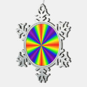 Regenboogkruis Tin Sneeuwvlok Ornament (Rechts)