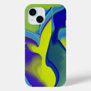 Regenboogkunst 3D Abstract in geel paars groen iPhone 15 Case