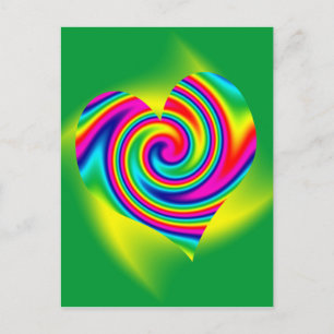 Regenboogkunst: Geel groen Briefkaart