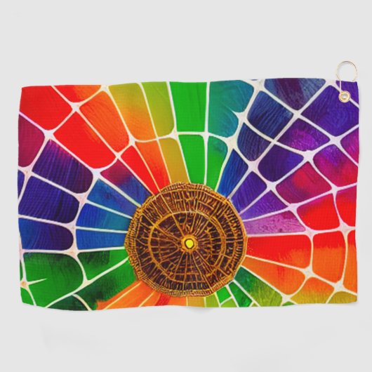 Regenboogkunst Golfhanddoek (Horizontaal)